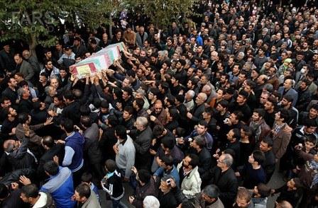 مراسم تشیییع پیکر دو شهید گمنام در شهر قدس