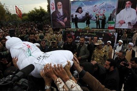 مراسم تشیییع پیکر دو شهید گمنام در شهر قدس