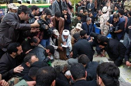 مراسم تشیییع پیکر دو شهید گمنام در شهر قدس