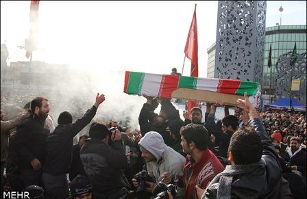 تشییع و خاکسپاری5شهید گمنام در میدان امام حسین (ع)(2)