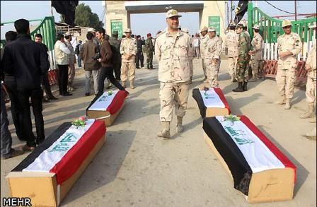 مراسم تبادل 26 شهید دوران دفاع مقدس در مرز شلمچه