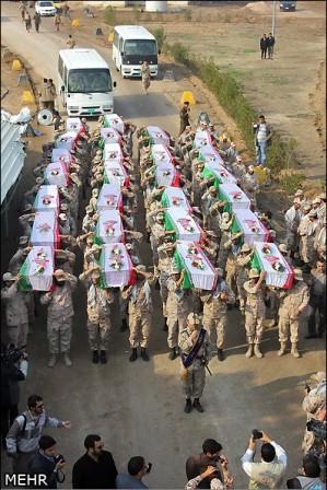 مراسم تبادل 26 شهید دوران دفاع مقدس در مرز شلمچه