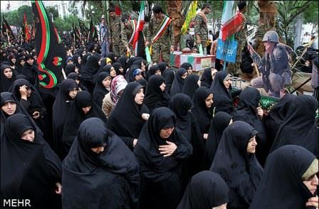 تشییع و خاکسپاری شهدای گمنام در بوستان نارنج تهران