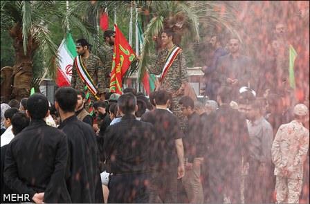 تشییع و خاکسپاری شهدای گمنام در بوستان نارنج تهران