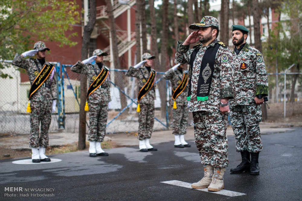 تشییع پیکر دو شهید گمنام در قرارگاه پدافند هوایی
