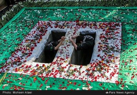 تشییع دو شهید گمنام در شهرستان قدس